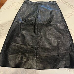 Gap size 1 genuine leather A-line skirt